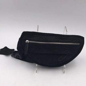 Global Generation Black Snake Embossed Leather Belt Bag